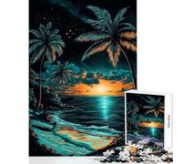 Puzzle de 1000 pièces pour Adolescents thème Coucher de Soleil Tropical sur la Plage Jeu Impossible à gratter avec des Crayons Analyse et logique décoration intérieure Jouet Anti-Stress Cadeau