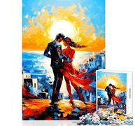 Puzzle de 1000 pièces pour Adolescents thème Couple Romantique au Bord de la mer à Peindre soi-même Jeu de réflexion et de création de Puzzles idéal pour s'amuser à la Maison Dimensions 50x75 cm