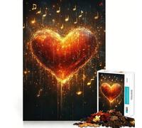 Puzzle de 1000 pièces pour Adolescents,thème « Cœur brûlant »,Musique,Ajustement Parfait,Jeu Amusant et Stimulant,Loisirs,décoration Murale de Noël (50x75cm)