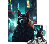 Puzzle de 1000 pièces pour Adolescents thème Cyberpunk et Chien Jouet éducatif décoration Murale Cadeau d'anniversaire (38x52cm)