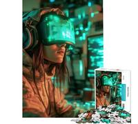 Puzzle de 1000 pièces pour Adolescents thème Cyberpunk féminin Jeu éducatif en réalité virtuelle Jeu Familial pour Toute la Famille Cadeau pour Femmes et Hommes (Taille 75x50cm)