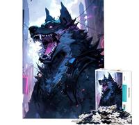 Puzzle de 1000 pièces pour Adolescents thème Cyberpunk Loup-Garou et Paysage Urbain Jeu éducatif et Stimulant Divertissement Familial Cadeau d'anniversaire (Taille 50x75cm)