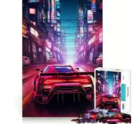 Puzzle de 1000 pièces pour Adolescents, thème Cyberpunk, Voiture customisée, Art aux Contours Nets, Jeu cognitif, Cadeau pour des Moments de Calme, décoration de Noël (50x75cm)