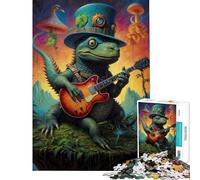 Puzzle de 1000 pièces pour Adolescents thème Dinosaure surréaliste Jeu Musical Stimulant Jeu Impossible idéal comme Cadeau d'anniversaire pour Les Couples (Taille 50x75cm)