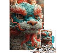 Puzzle de 1000 pièces pour Adolescents Thème Dragon Bonne année Activités ludiques à la Maison Améliore la mémoire Jeux relaxants À partir de 14 Ans 38x26cm