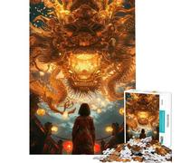Puzzle de 1000 pièces pour Adolescents thème Dragon Chinois Jeu de réflexion Fantastique pour Adultes défi Difficile pour Les Amis et la Famille (38x52cm)