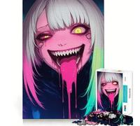 Puzzle de 1000 pièces pour Adolescents,thème Fille Anime à la Langue Qui coule,Jeu de Concentration mentale,découpe de précision,Bords Lisses, pour Les fêtes (38x26cm)