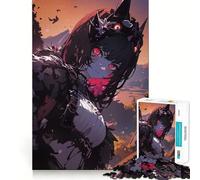 Puzzle de 1000 pièces pour Adolescents,thème Fille Anime aux Yeux Rouges,Bords Nets,Jeu de réflexion,Jeu de lenteur,activité Amusante pour Un Anniversaire (50x75cm)