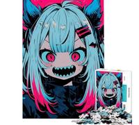 Puzzle de 1000 pièces pour Adolescents thème Fille Anime en colère activités Amusantes à la Maison Jeu d'assemblage de Motifs impossibles pour Les 14 Ans et Plus (38x26cm)
