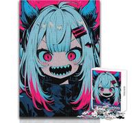 Puzzle de 1000 pièces pour Adolescents, thème « Fille d'anime en colère », idéal pour des soirées Jeux en Famille Idée Cadeau Amusante Dimensions : 50x75cm