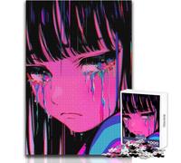 Puzzle de 1000 pièces pour Adolescents - Thème:Fille d'anime Triste et buguée - Idéal pour Un Passe-Temps paisible à l'intérieur - Découpe de précision supérieure - Dimensions:38x26cm