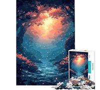 Puzzle de 1000 pièces pour Adolescents thème forêt rivière et Coucher de Soleil idéal pour Un Anniversaire ou Noël en Famille Jeu Impossible à partir de 14 Ans 38x26cm