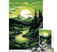 Puzzle de 1000 pièces pour Adolescents thème Forêt Verte Jeu éducatif pour Les Amateurs de Jeux impossibles Comprend Une Affiche et Une fiche de Questions-réponses Dimensions 38x52cm