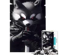 Puzzle de 1000 pièces pour Adolescents thème fusée Raton Laveur samouraï Animaux Difficile et Stimulant décoration intérieure Jeux relaxants pour Les 14 Ans et Plus 38x52cm
