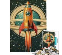 Puzzle de 1000 pièces pour Adolescents thème fusée rétro Lancement Spatial défi à relever Cadeau d'anniversaire décoration intérieure Jouet pour Les 14 Ans et Plus (38x26cm)