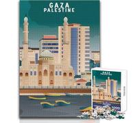Puzzle de 1000 pièces pour Adolescents - Thème Gaza Palestine - Art apaisant et Relaxant - Assemblage précis - Dimensions:38x26cm