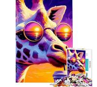 Puzzle de 1000 pièces pour Adolescents thème Girafe et Coucher de Soleil activités ludiques et relaxantes à la Maison Jouet éducatif pour Les 14 Ans et Plus (50x75cm)