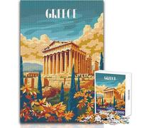 Puzzle de 1000 pièces pour Adolescents, thème « Gloire de la Grèce Antique », Jeu éducatif, découpe de précision, pour Un Père Noël Secret, Dimensions : 50x75cm