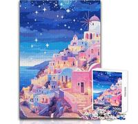 Puzzle de 1000 pièces pour Adolescents, thème Grèce, Santorin, Soirée Un Jeu Unique et Stimulant pour Toute la Famille, idéal comme Cadeau d'anniversaire Dimensions 38x52cm