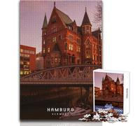 Puzzle de 1000 pièces pour Adolescents, thème Hambourg, Jeu Pratique, Analyse et logique, Cadeau d'anniversaire, Dimensions 50x75cm