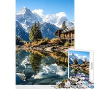 Puzzle de 1000 pièces pour Adolescents thème Havre de Montagne Jeu de réflexion Stimulant pour améliorer la mémoire décoration intérieure Jouet Anti-Stress Cadeau (38x26cm)