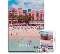 Puzzle de 1000 pièces pour Adolescents, thème Hawaï, pour des soirées Jeux en Famille, Analyse et logique, Cadeau d'anniversaireDimensions 38x52cm.