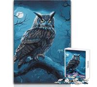 Puzzle de 1000 pièces pour Adolescents - Thème Hibou Nuit - Idéal pour Un Moment de détente paisible à la Maison - Découpe de Haute précision - Dimensions:38x26cm