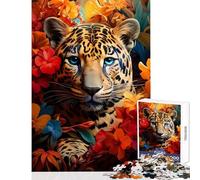 Puzzle de 1000 pièces pour Adolescents thème Jaguar et Jungle Tropicale Jeu éducatif améliore la mémoire décoration intérieure Jouet Cadeau d'anniversaire (52x38cm)