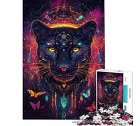 Puzzle de 1000 pièces pour Adolescents thème Jaguar néon Jeu Familial éducatif et ludique Cadeau d'anniversaire (Taille 38x52cm)