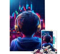 Puzzle de 1000 pièces pour Adolescents thème « Jeune Trader » avec Casque Audio Jouet éducatif et ludique pour Toute la Famille Cadeau pour Femmes et Hommes (Dimensions 38x26cm)