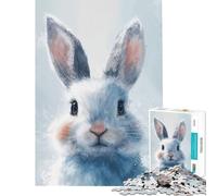 Puzzle de 1000 pièces pour Adolescents thème lièvre d'hiver Jeu éducatif et ludique activités familiales Cadeau pour Femmes et Hommes (38x26cm)