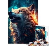 Puzzle de 1000 pièces pour Adolescents thème Loup et nébuleuse onirique Espace Apprentissage Jeu éducatif Jeu Pratique Analyse et logique idée Cadeau (Dimensions 38x26cm)