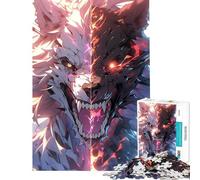 Puzzle de 1000 pièces pour Adolescents thème Loup-Garou Bien et Mal Jeu intellectuel Jeu Impossible Cadeau de décoration idéal pour Femmes et Hommes (Taille 38x52cm)
