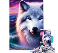 Puzzle de 1000 pièces pour Adolescents thème Loup Spirituel du Crépuscule Jeu Stimulant et Impossible idéal comme Cadeau d'anniversaire pour Les Couples (Dimensions 38x52cm)