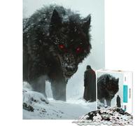 Puzzle de 1000 pièces pour Adolescents thème Loup Viking Fenrir Jeu éducatif Casse-tête décoration Murale Cadeau de Père Noël Secret (38x52cm)