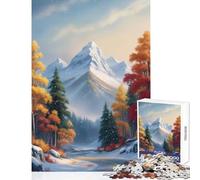 Puzzle de 1000 pièces pour Adolescents thème Montagne enneigée décoration Murale pour Un échange de Cadeaux Jeu Impossible à Rater renforce Les Liens Entre Les Couples Dimensions 38x26cm