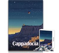 Puzzle de 1000 pièces pour Adolescents, thème montgolfières de Cappadoce, Turquie, Jeu de réflexion Nocturne, décoration idéale, idées Cadeaux Dimensions 38x52cm