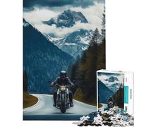 Puzzle de 1000 pièces pour Adolescents thème Moto Montagne et Route pour s'amuser à la Maison Idée Cadeau pour Femmes et Jeux de détente Convient aux 14 Ans et Plus (50x75cm)