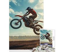 Puzzle de 1000 pièces pour Adolescents thème MX Jump Motocross et Dirtbike Jeu Anti-Stress pour Un échange de Cadeaux Casse-tête Amusant à Faire à la Maison Dimensions 38x26cm