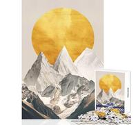 Puzzle de 1000 pièces pour Adolescents Thème Nature et décorations dorées Jeu Anti-Stress Idée Cadeau pour Un Père Noël Secret Jeux relaxants Renforce l'amour au Sein du Couple Dimensions 38x52cm