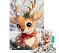 Puzzle de 1000 pièces pour Adolescents thème Noël et Rennes idéal pour Un Anniversaire ou Les fêtes de Fin d'année en Famille Jeu Impossible à partir de 14 Ans 38x52cm