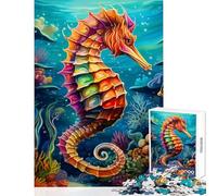 Puzzle de 1000 pièces pour Adolescents thème océan Arc-en-Ciel et Hippocampe Décoration Jouet et Cadeau pour Femmes et Hommes Jeu éducatif idéal pour Un Anniversaire ou Noël Dimensions 38x26cm