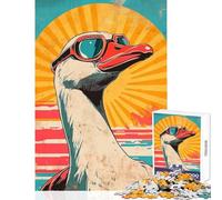 Puzzle de 1000 pièces pour Adolescents Thème oie au Coucher du Soleil Vintage Jeu éducatif Idée Cadeau Jeu Amusant pour développer la motricité Fine et la dextérité Dimensions 38x52cm