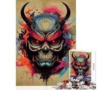 Puzzle de 1000 pièces pour Adolescents Thème Oni Samurai Jeu sans Montage Jeu éducatif Interaction Parent-Enfant Dimensions 50x75cm