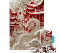 Puzzle de 1000 pièces pour Adolescents thème Pagode Sérénité Jeu éducatif défi Cadeau d'anniversaire décoration Murale (Dimensions 38x52cm)