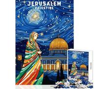 Puzzle de 1000 pièces pour Adolescents thème Palestine Jérusalem Jeu Familial activités familiales décoration Murale Collection d'artistes Beaux-Arts (38x52cm)