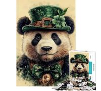 Puzzle de 1000 pièces pour Adolescents thème Panda de la Saint-Patrick Puzzle pour Adultes Jouet Anti-Stress pour s'amuser en Famille à la Maison (Taille 50x75cm)