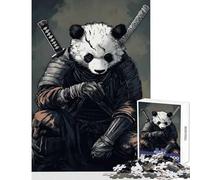 Puzzle de 1000 pièces pour Adolescents thème Panda et Guerrier samouraï Décoration Jouet et idée Cadeau Jeu de réflexion avec Poster et fiche de Questions Assortis Dimensions 38x52cm