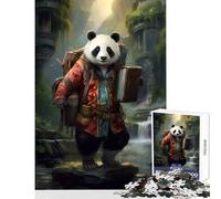 Puzzle de 1000 pièces pour Adolescents thème Panda Guide de Voyage décoration Murale idée Cadeau Jeu de réflexion renforce Les Liens Amoureux Dimensions 38x26cm