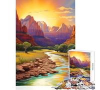 Puzzle de 1000 pièces pour Adolescents thème Parc National de Zion décoration Murale Cadeau d'anniversaire Jeu Familial pour développer la motricité Fine et Le Cerveau Dimensions 38x26cm